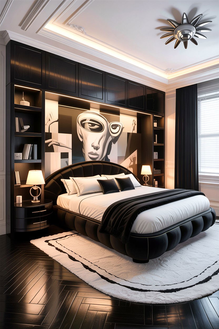 Contemporary black and white bedroom - 30 black and white bedroom ideas