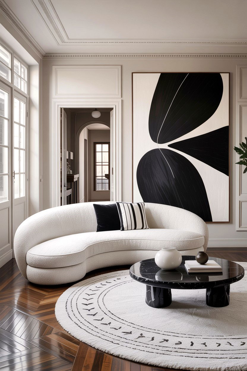 Contemporary black and white living room - 30 black and white living room ideas