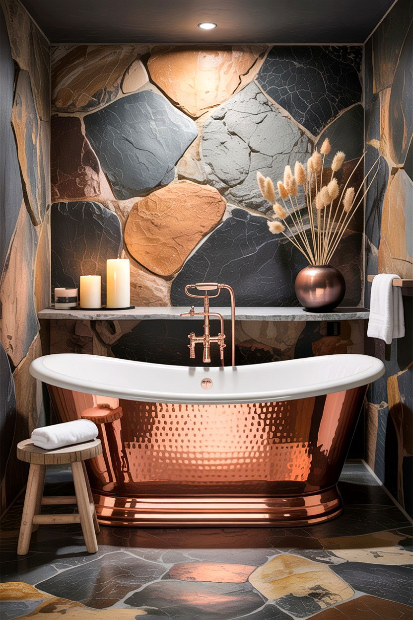 Copper Bathroom Tub - 30 desert bathroom ideas