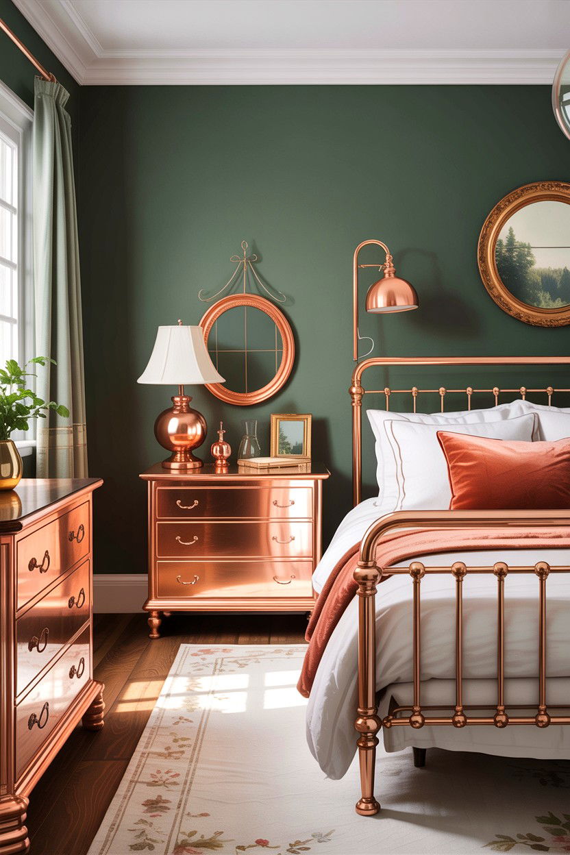 Copper Bedroom Accents - 30 country house bedroom ideas