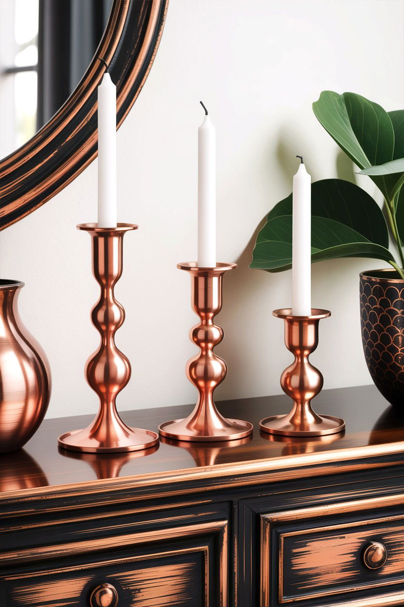 Copper Candle Holder For Bedroom - 30 copper accent bedroom ideas