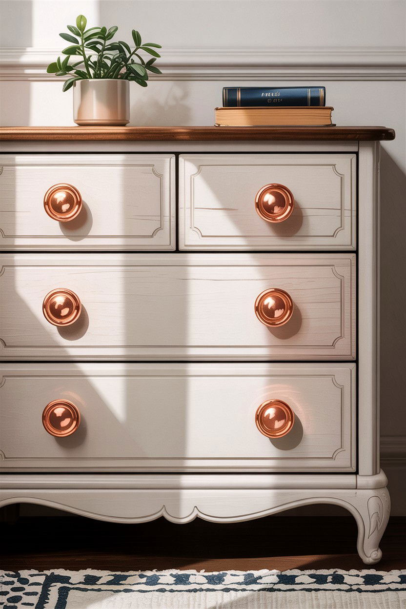 Copper Hardware For Dresser - 30 copper accent bedroom ideas