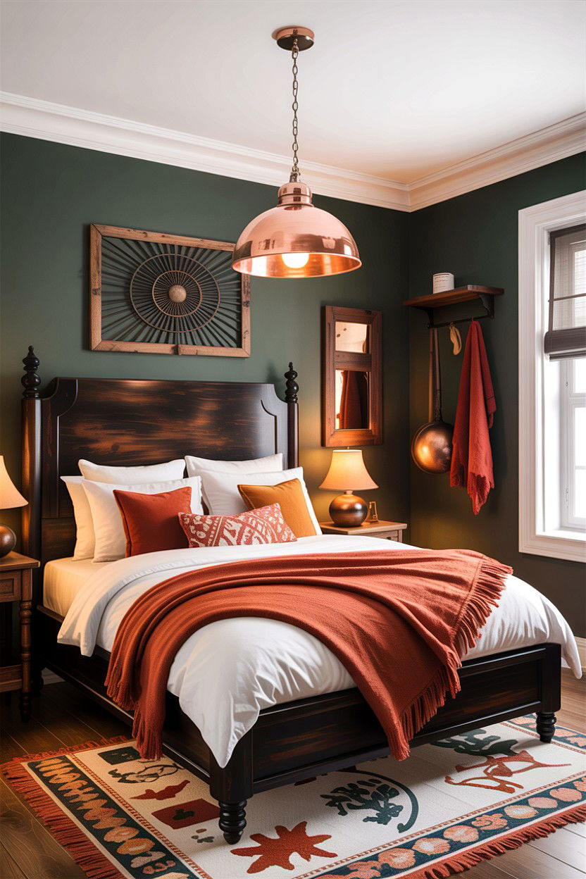 Copper Pendant Light - 30 African bedroom ideas