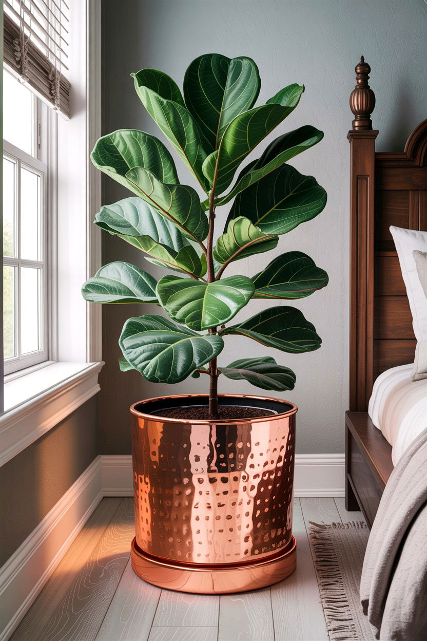 Copper Plant Pot For Bedroom - 30 copper accent bedroom ideas