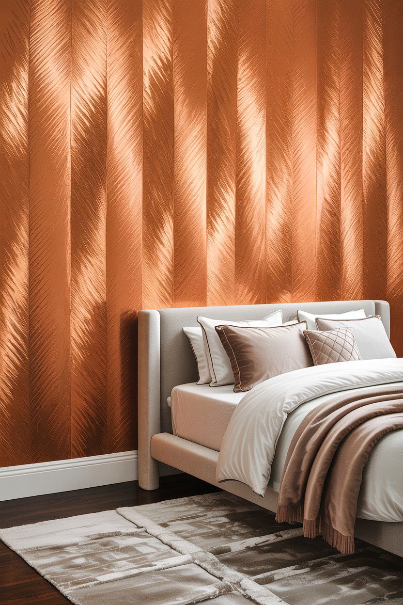 Copper Texture Wallpaper - 30 copper accent bedroom ideas