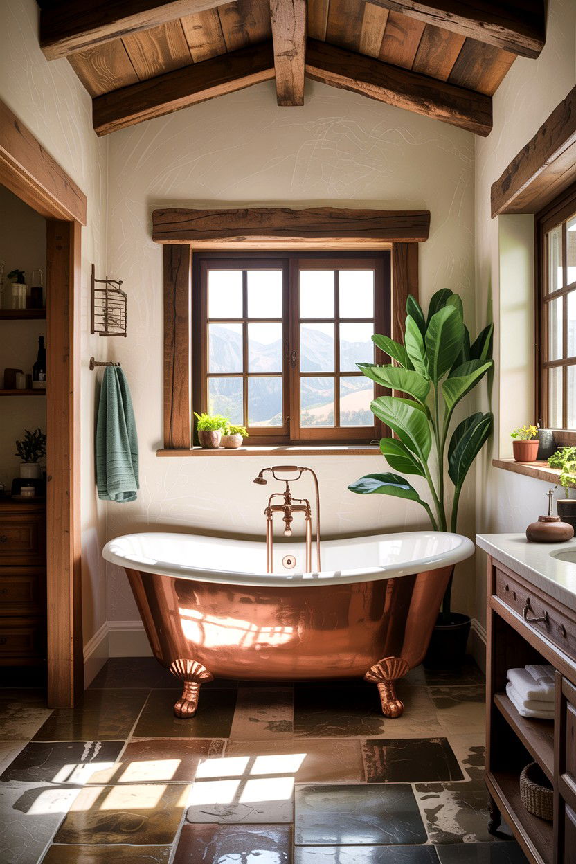 Copper clawfoot tub - 30 clawfoot tub ideas