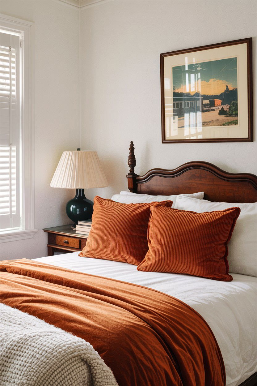 Corduroy pillow - 30 cozy texture bedroom ideas