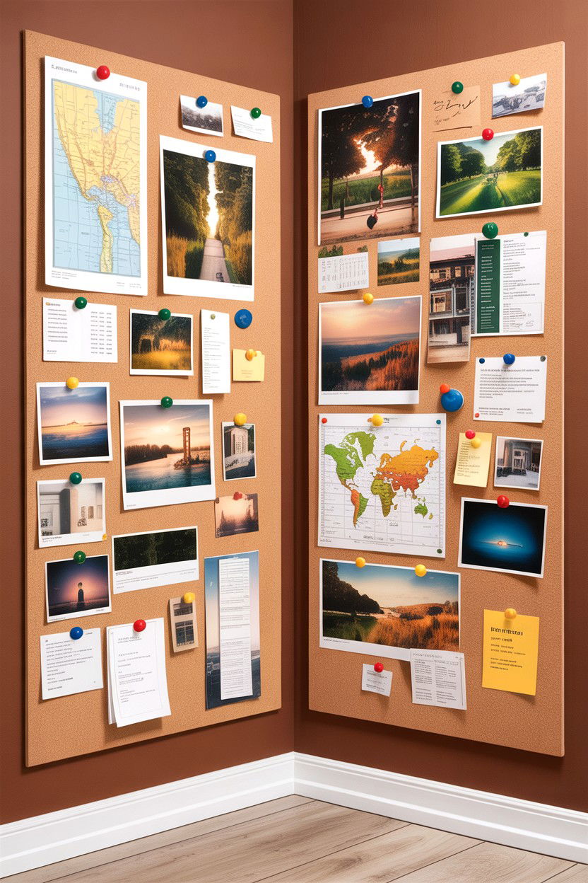 Cork Board Memory Wall - 30 bedroom memory wall ideas