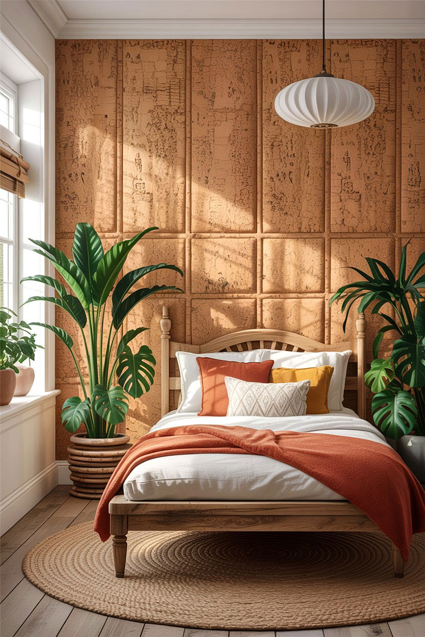 Cork Wall Panels - 30 bedroom accent wall ideas