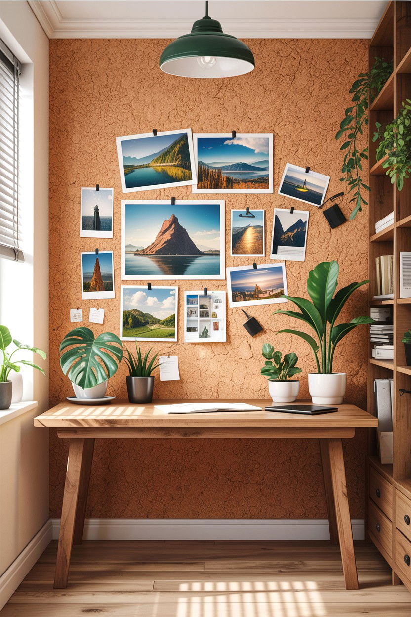 Cork wall panel - 30 living room accent wall ideas