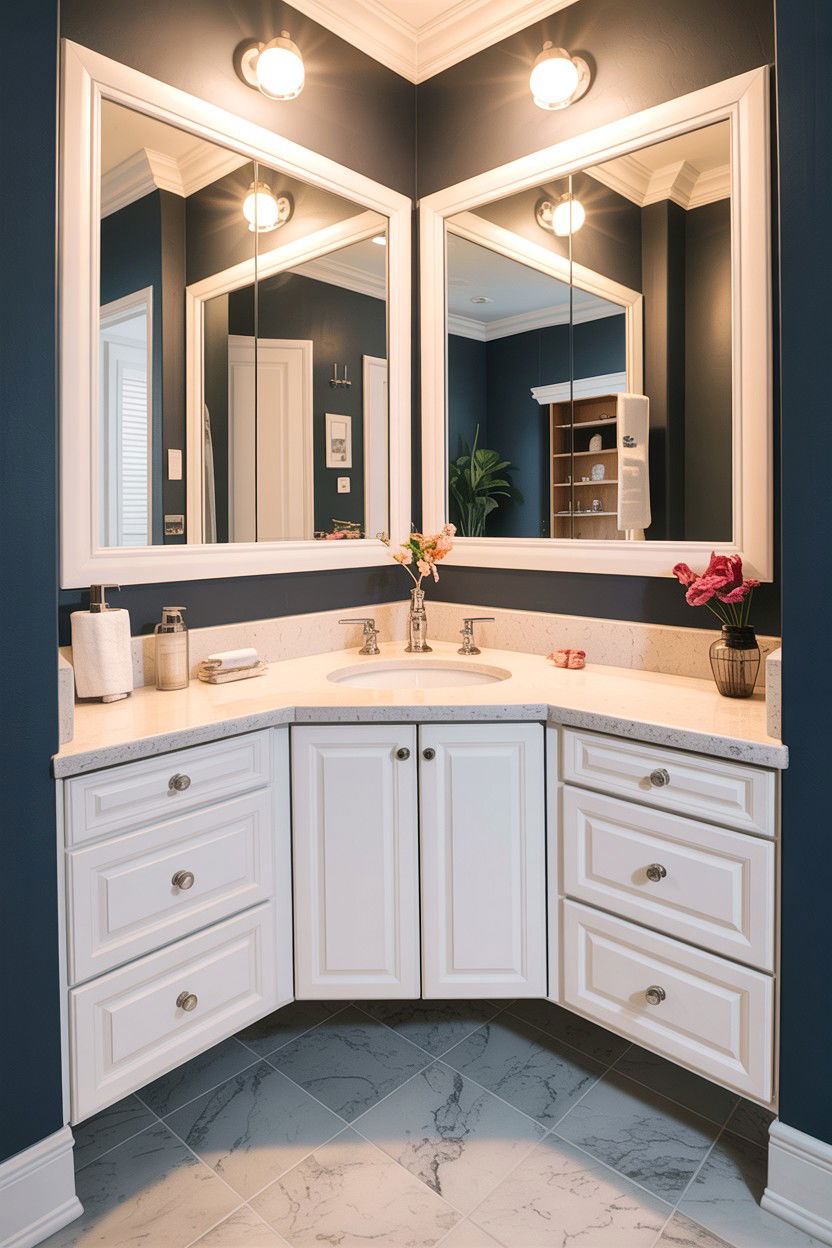Corner Bathroom Vanity - 30 custom bathroom vanity ideas
