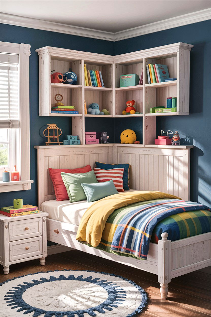 Corner Bed Headboard - 30 bedroom storage headboards