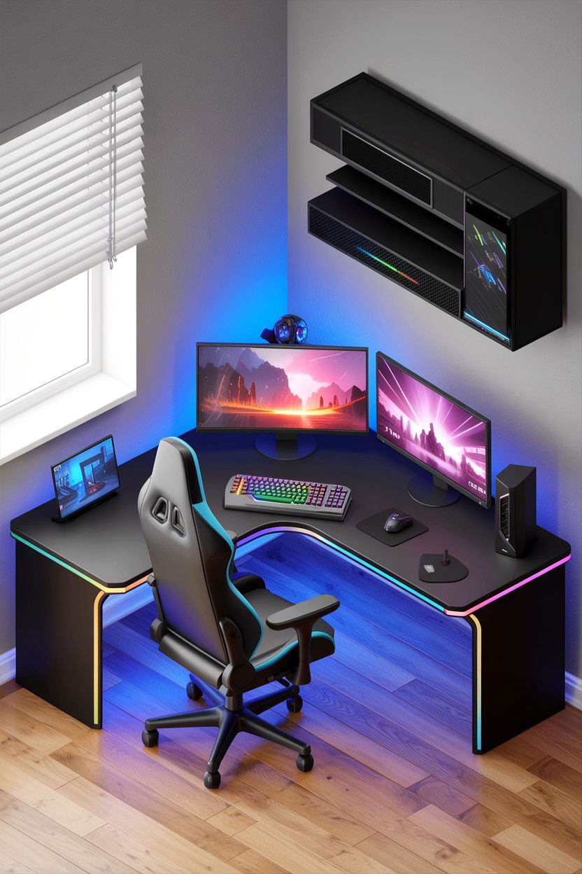 Corner Desk For Gaming - 30 bedroom corner desk ideas