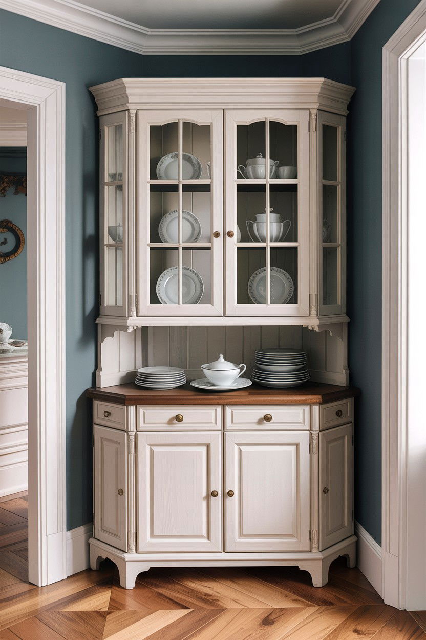 Corner Dining Cabinet - 30 small dining room space storage ideas