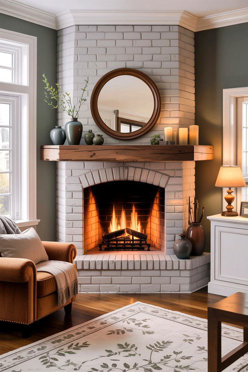 Corner Fireplace With Mantel - 30 living room corner fireplace ideas