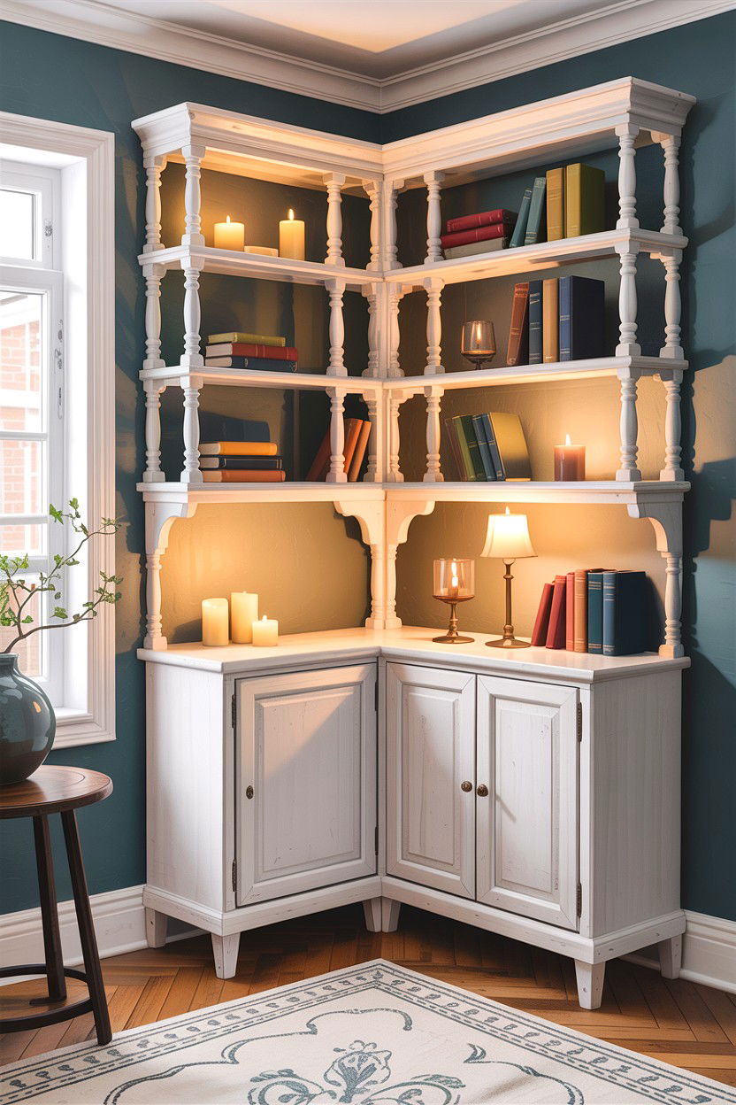 Corner Shelf Room Partition - 30 bedroom shelf dividers