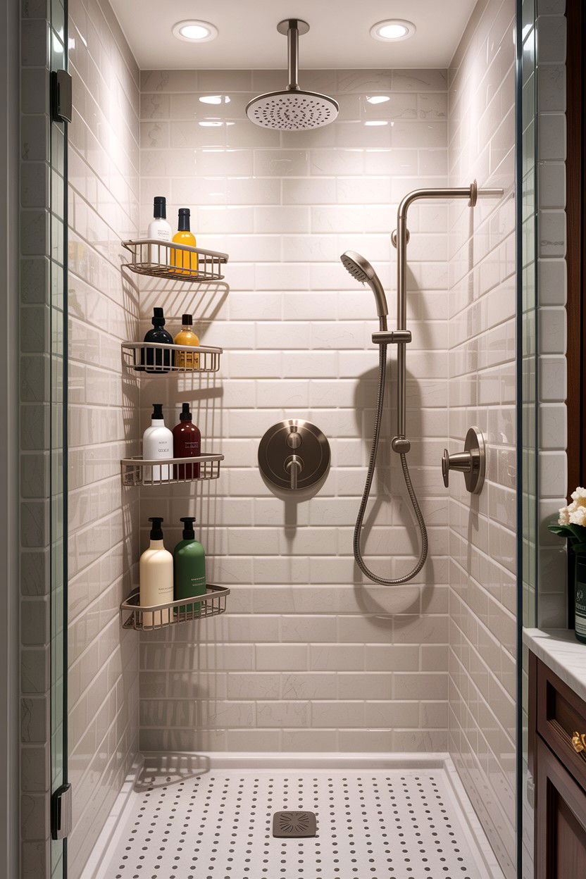 Corner Shower Caddy - 30 bathroom accessories ideas