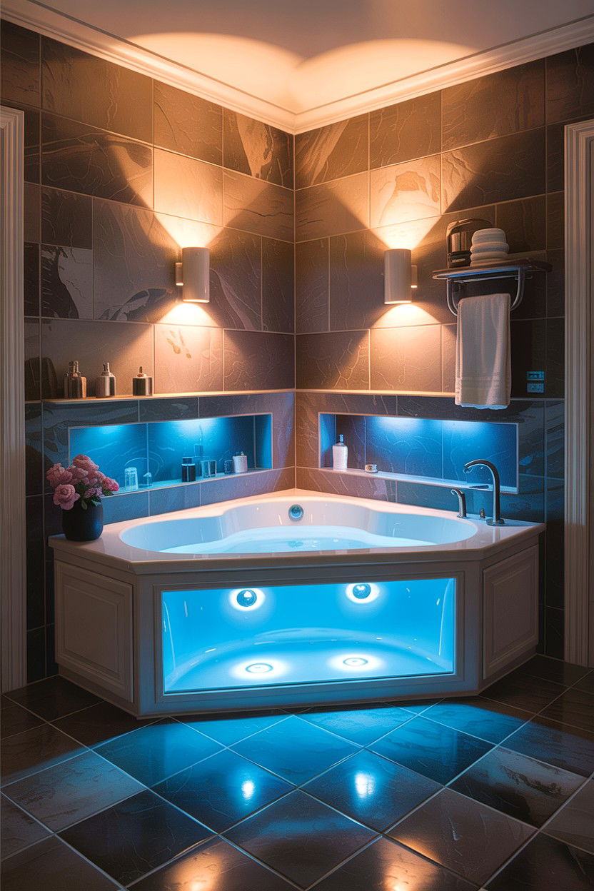 Corner Tub Lighting - 30 corner tub ideas