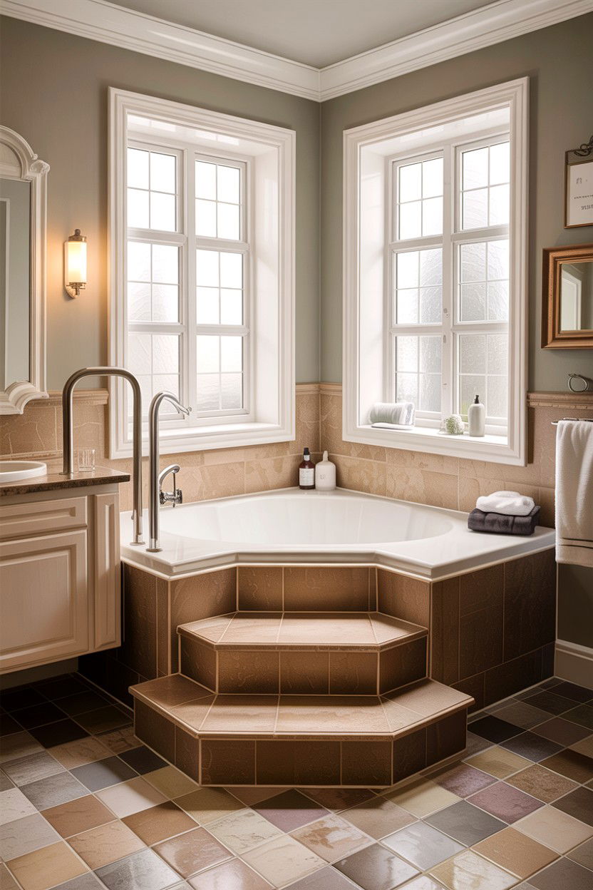 Corner Tub With Steps - 30 corner tub ideas