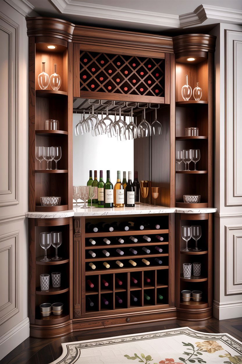 Corner bar shelf unit - 30 living room corner shelf ideas