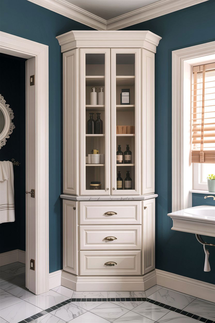 Corner bathroom closet - 30 bathroom closet ideas