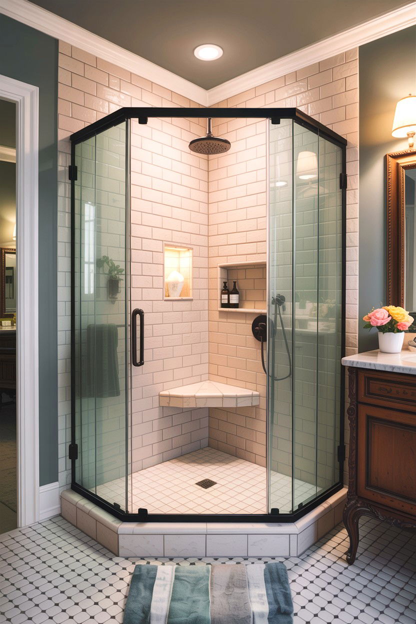 Corner shower - 30 Home Depot bathroom ideas