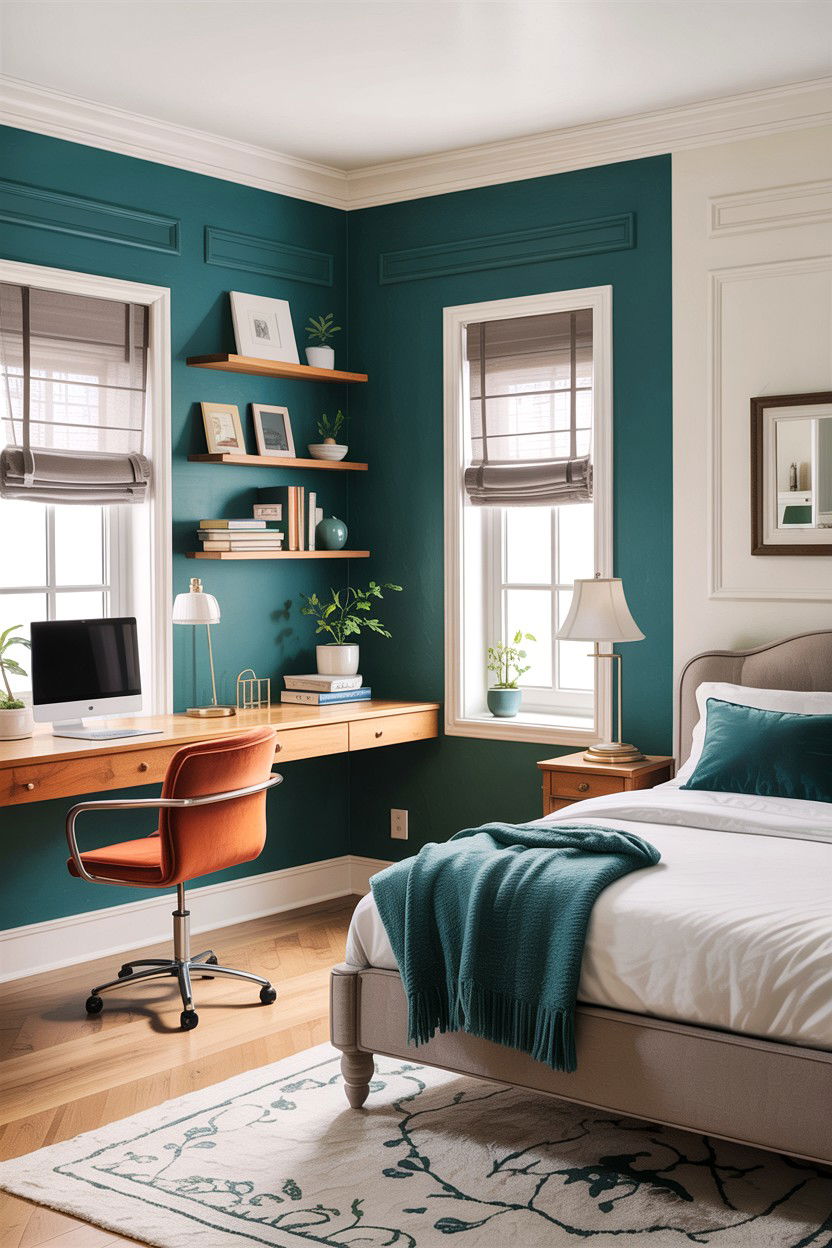 Corner split bedroom paint - 30 bedroom two tone walls