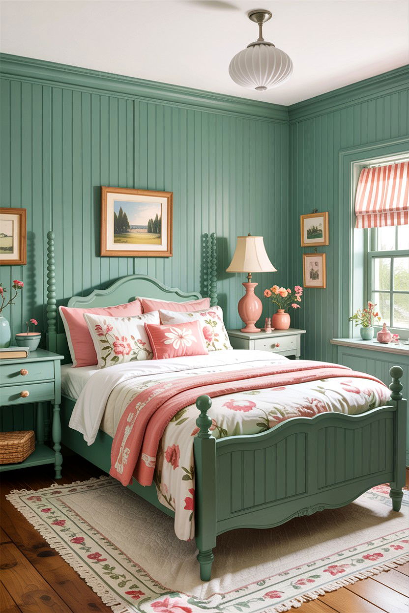Cottage green bedroom - 30 rustic green bedroom ideas