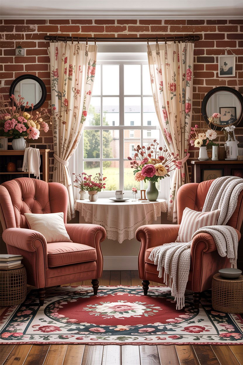 Cottagecore Brick Living Room - 30 exposed brick living room ideas