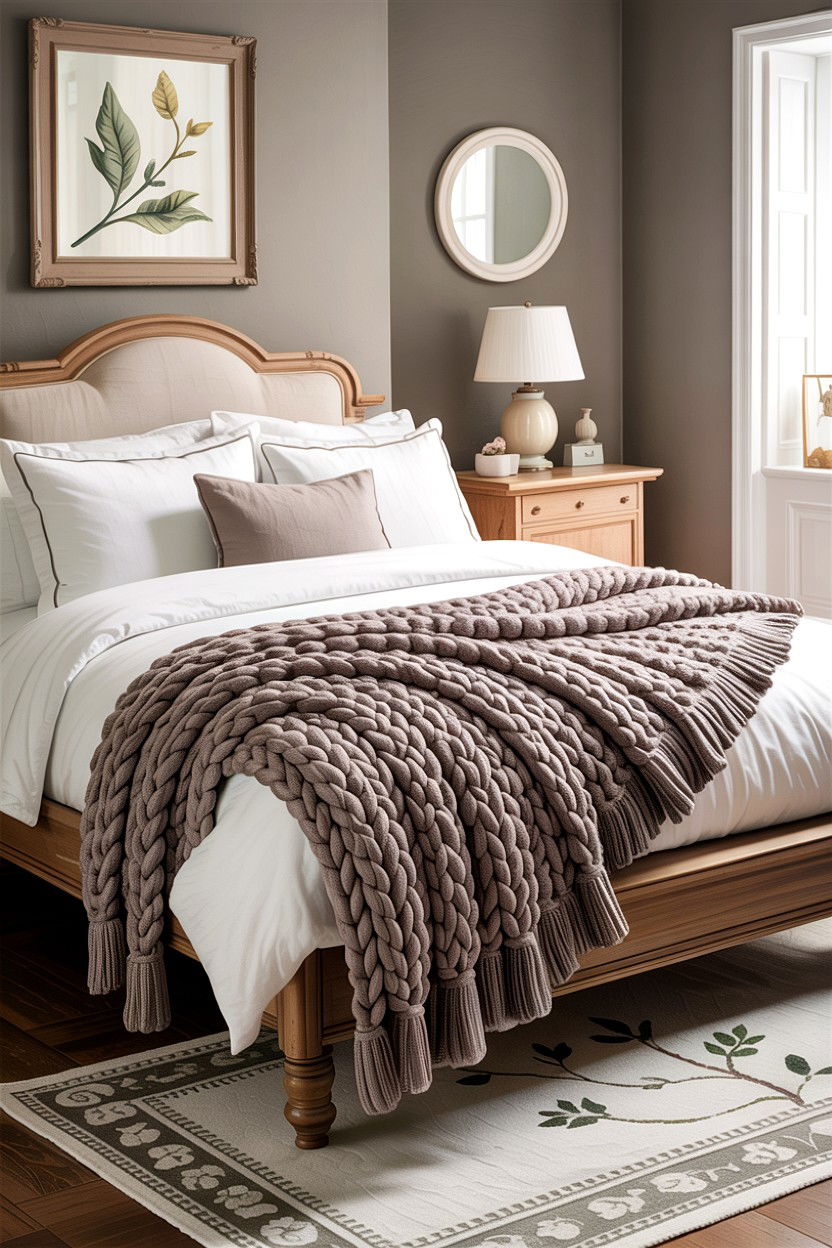 Cotton Knit Throw - 30 bedroom knit blankets