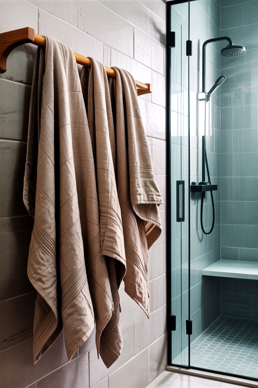 Cotton Linen Towels - 30 bathroom cooling ideas