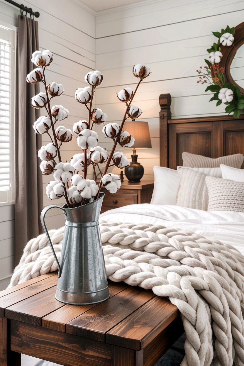 Cotton Stem Arrangement - 30 bedroom dried flowers