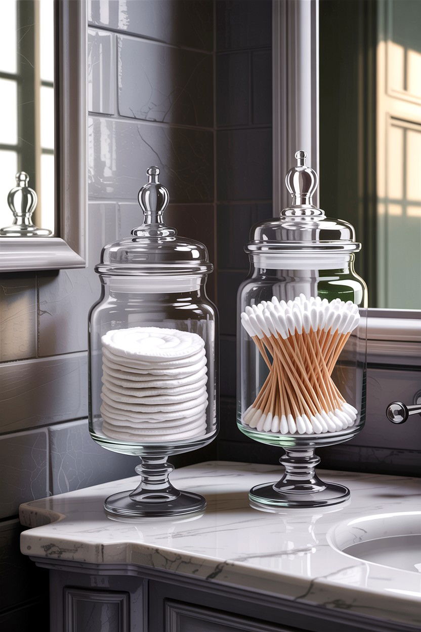 Cotton Swab Holder - 30 guest bathroom essentials