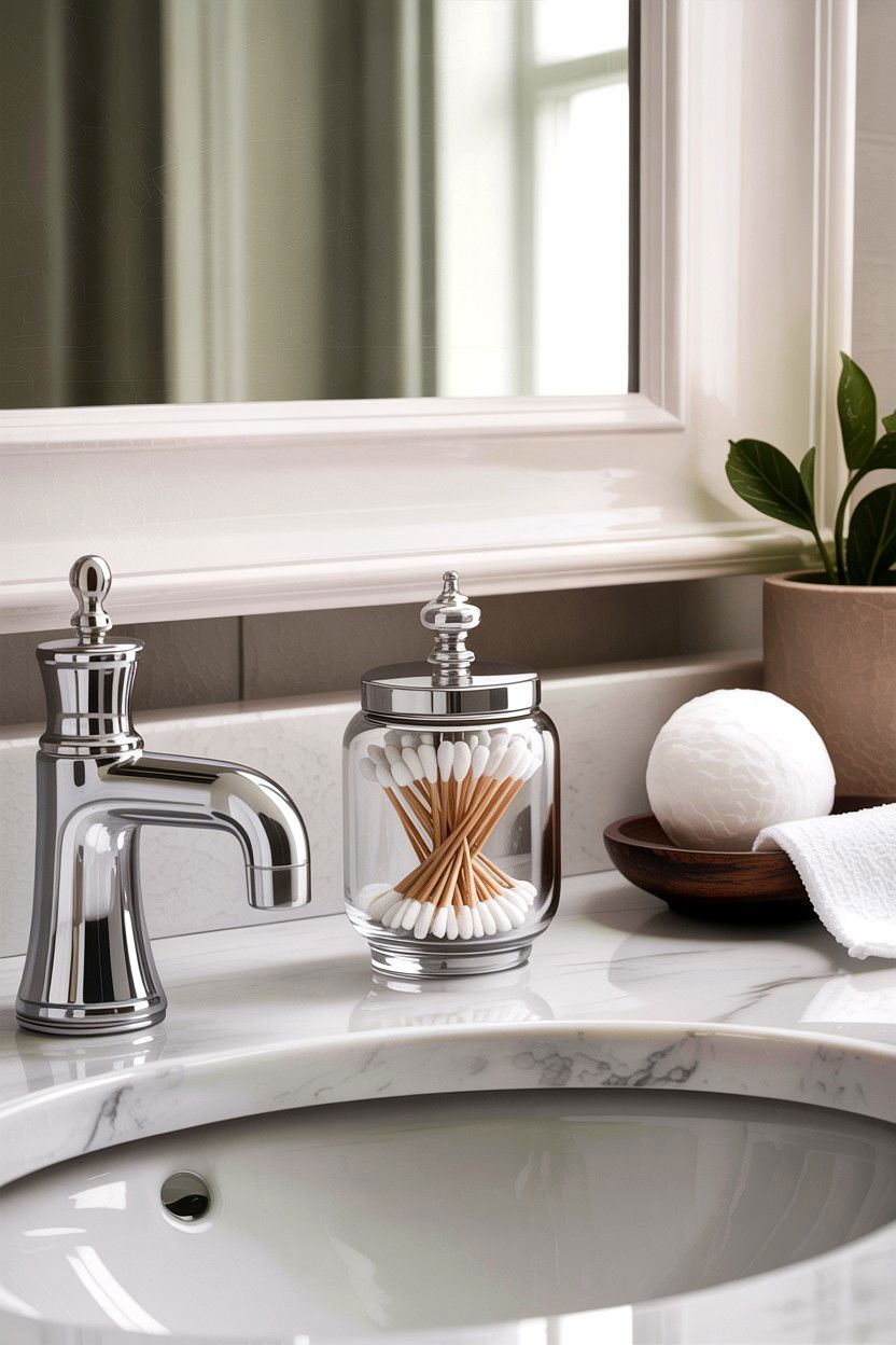 Cotton Swab Holder - 30 bathroom accessories ideas