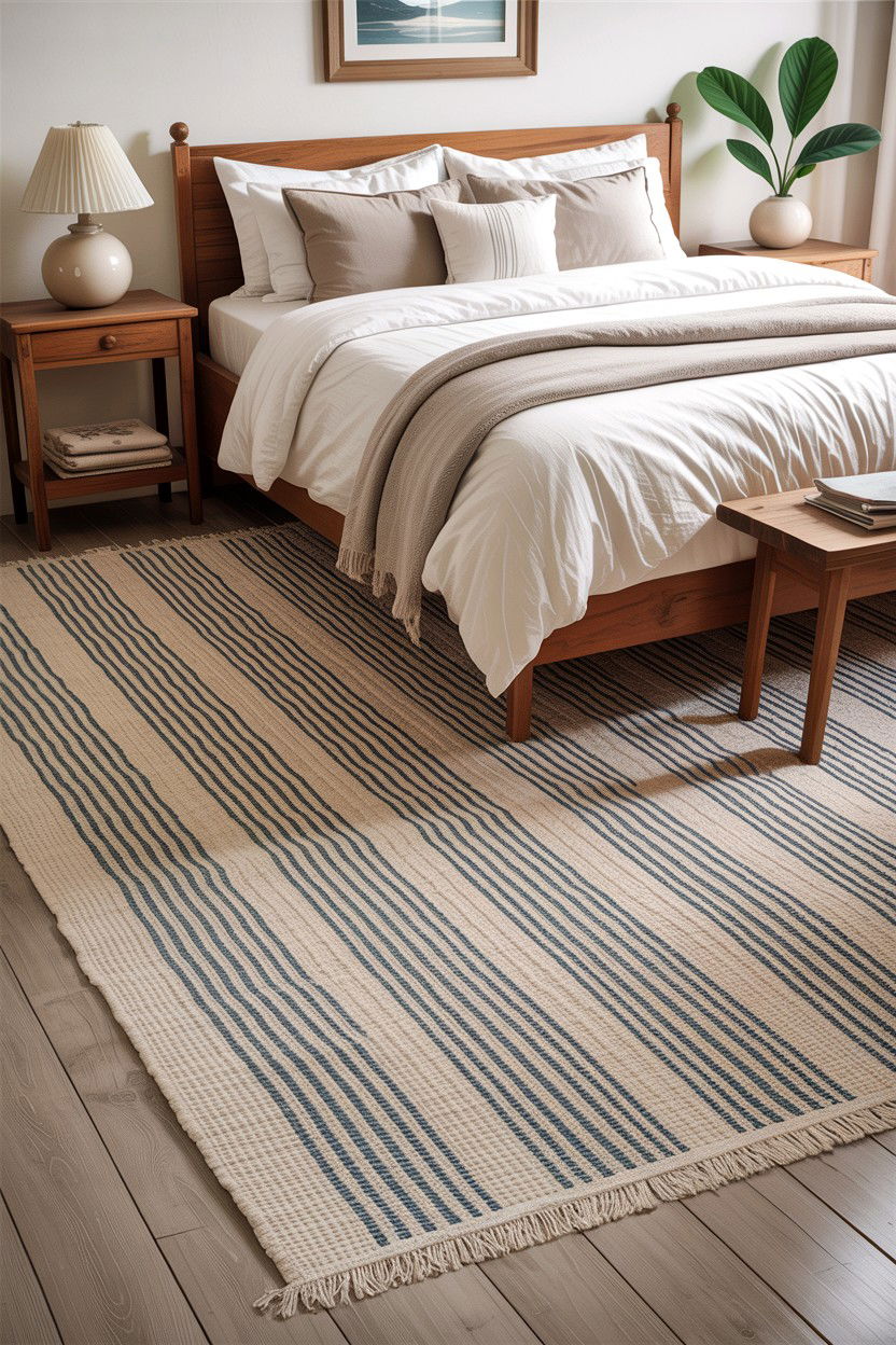 Cotton area rug - 30 cotton bedroom ideas