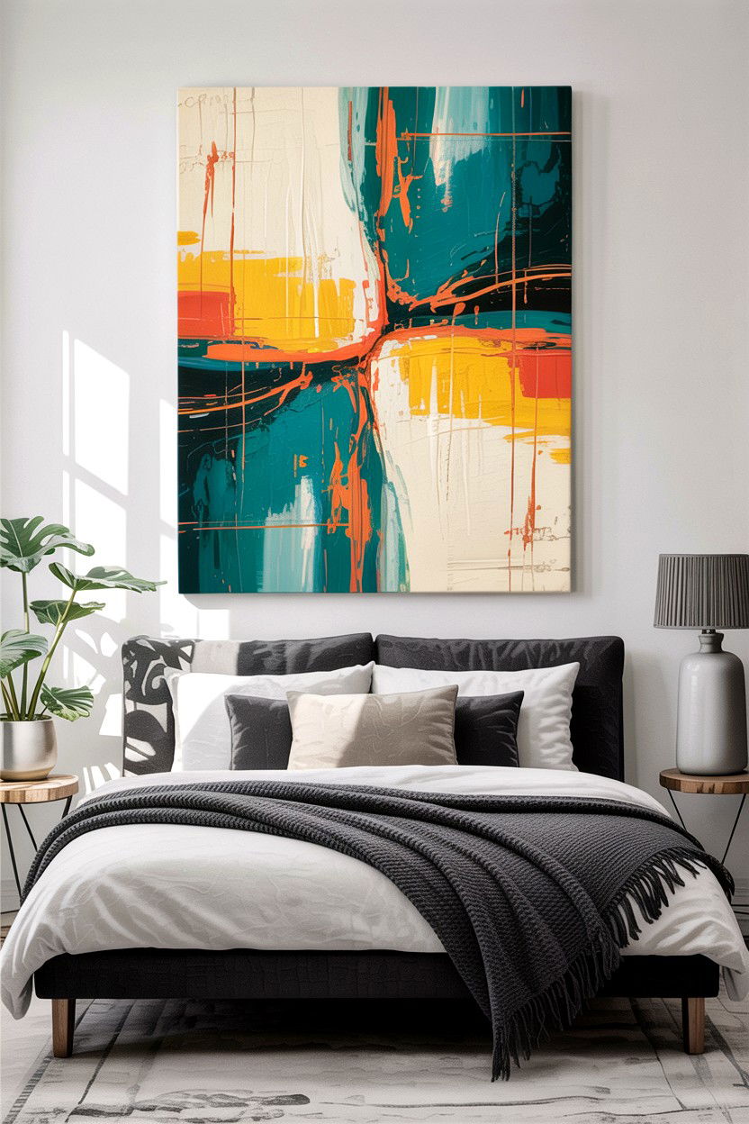 Cotton canvas wall art - 30 cotton bedroom ideas