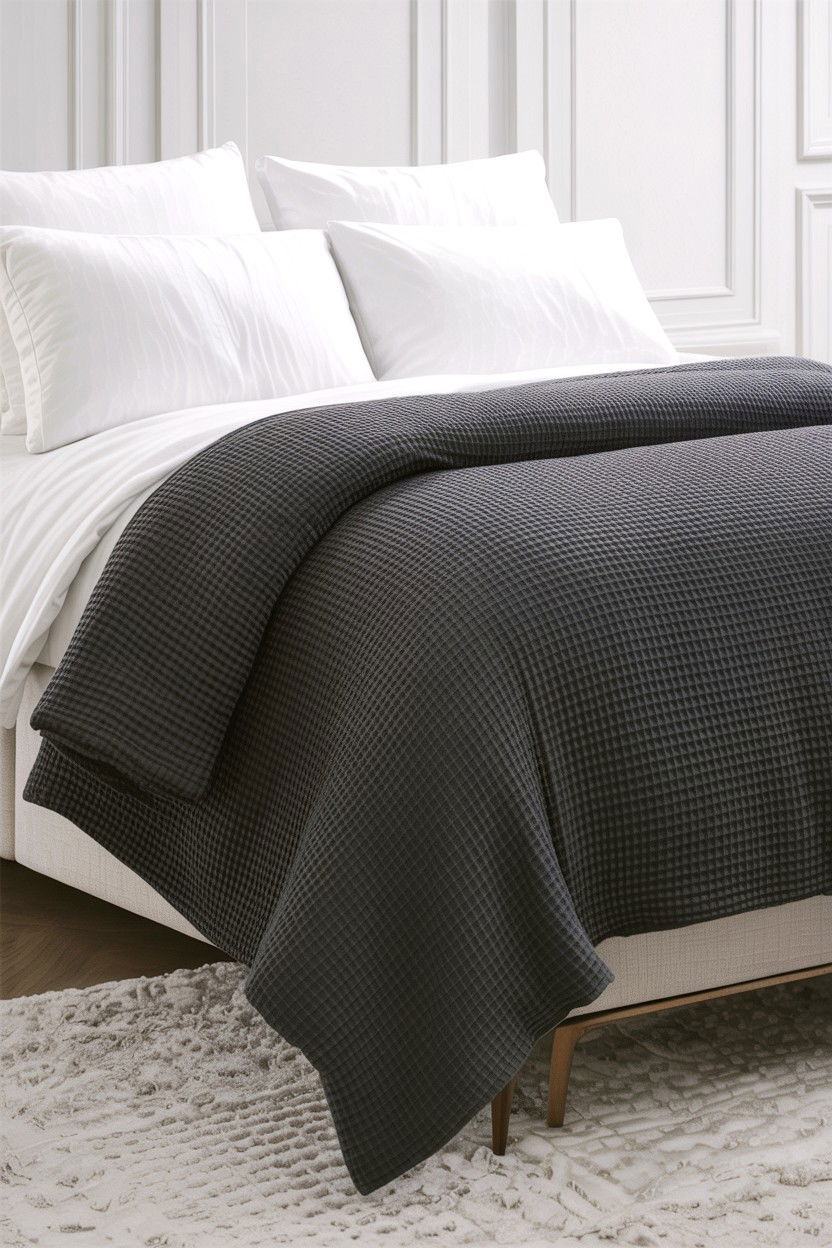 Cotton waffle weave comforter - 30 cotton bedroom ideas