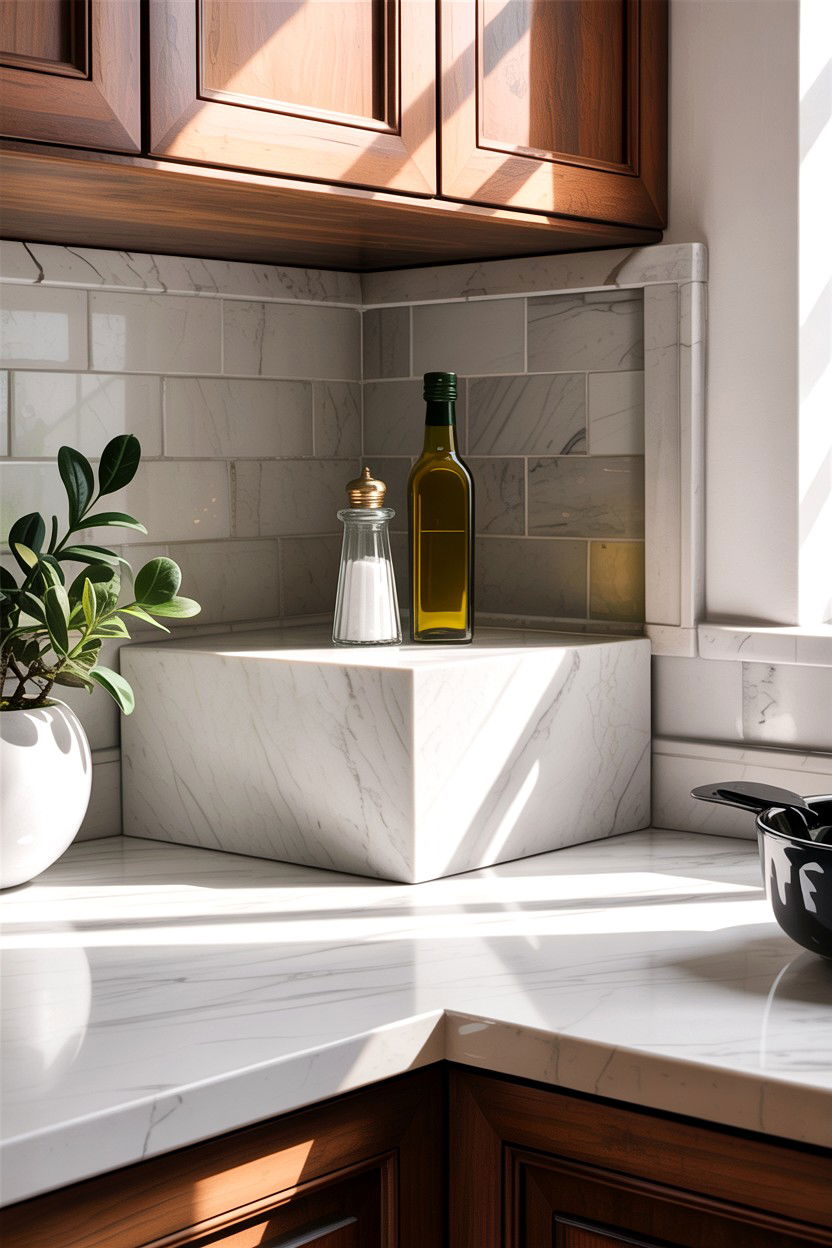 Countertop riser - 30 small kitchen space storage ideas