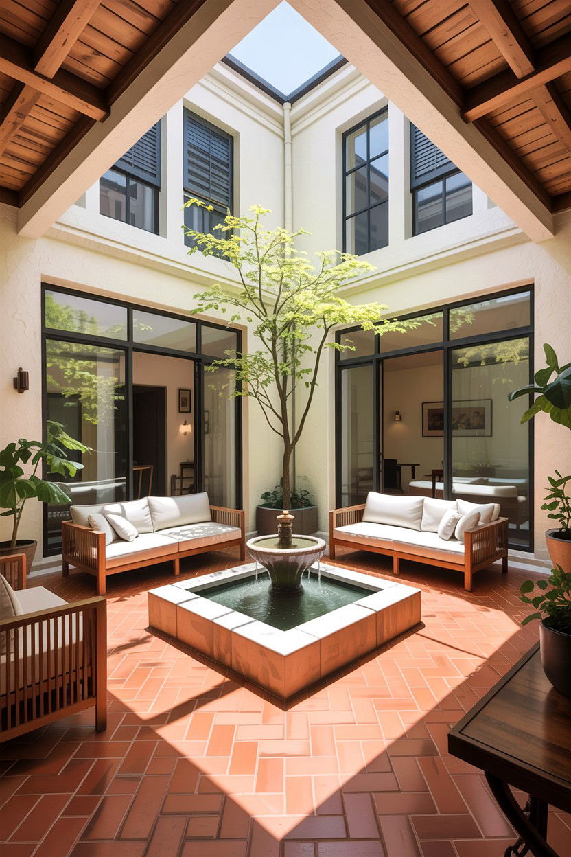 Courtyard Style Living Room - 30 Indian living room ideas