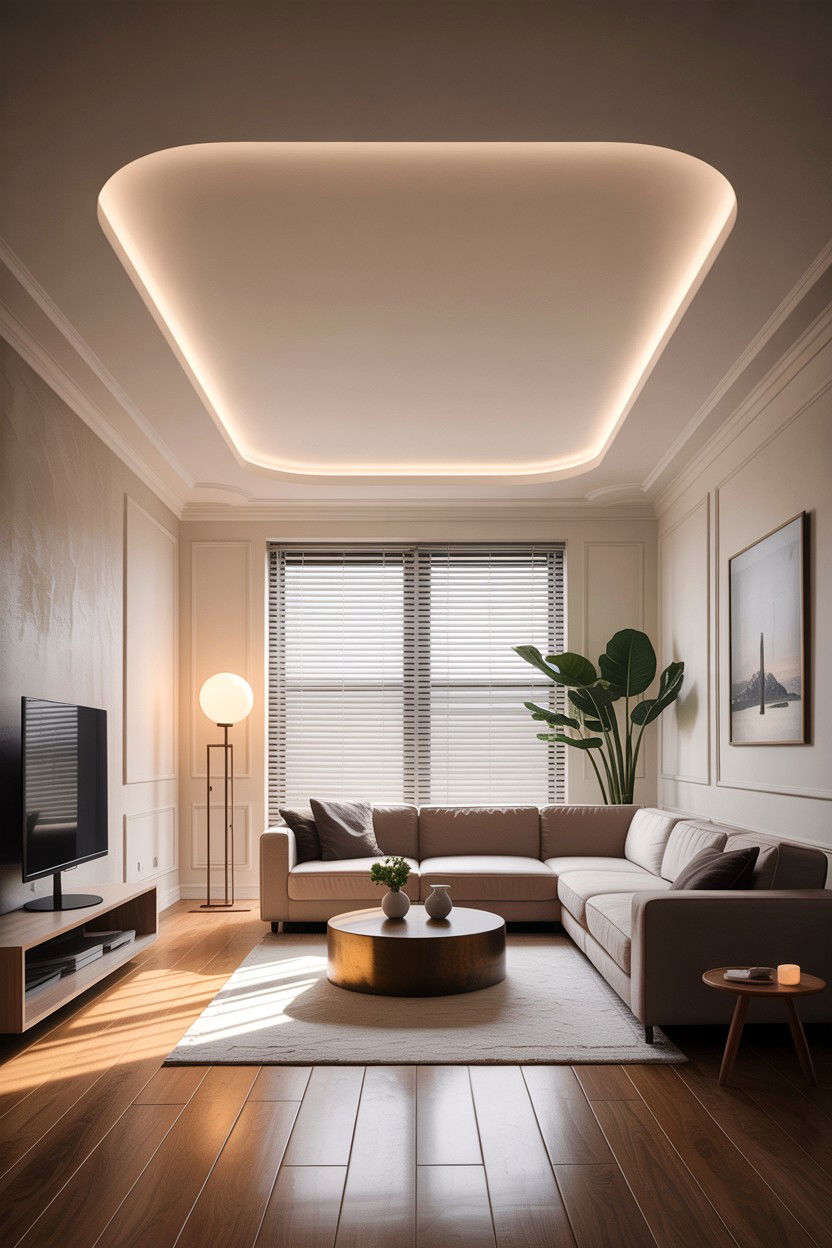 Cove lighting ceiling living room - 30 living room fifth wall ideas