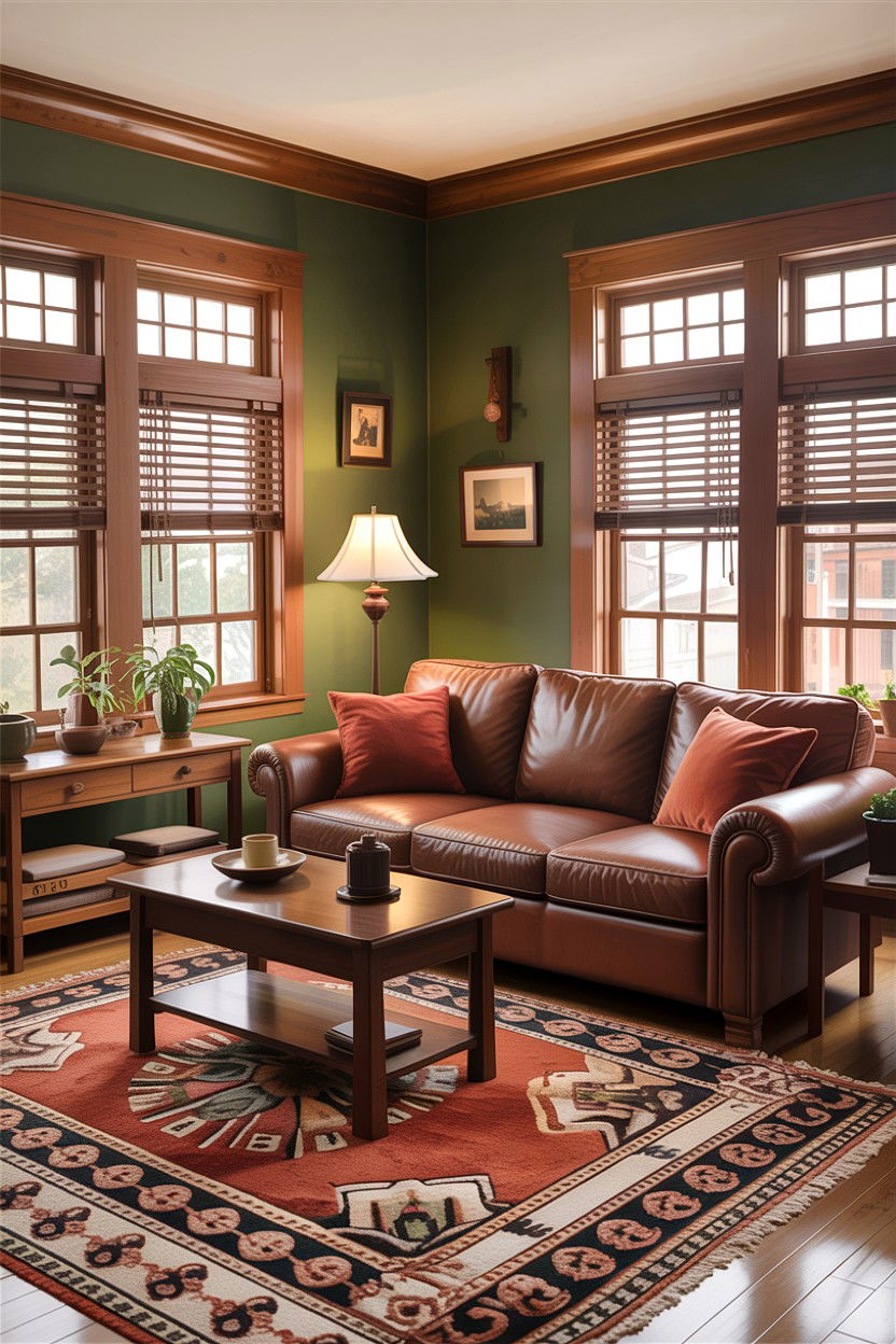 Cozy Craftsman Living Room With Earthy Colors - 30 living room Craftsman furniture ideas