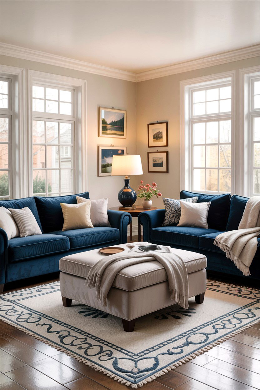 Cozy Family Room Double Sofas - 30 living room facing sofas ideas