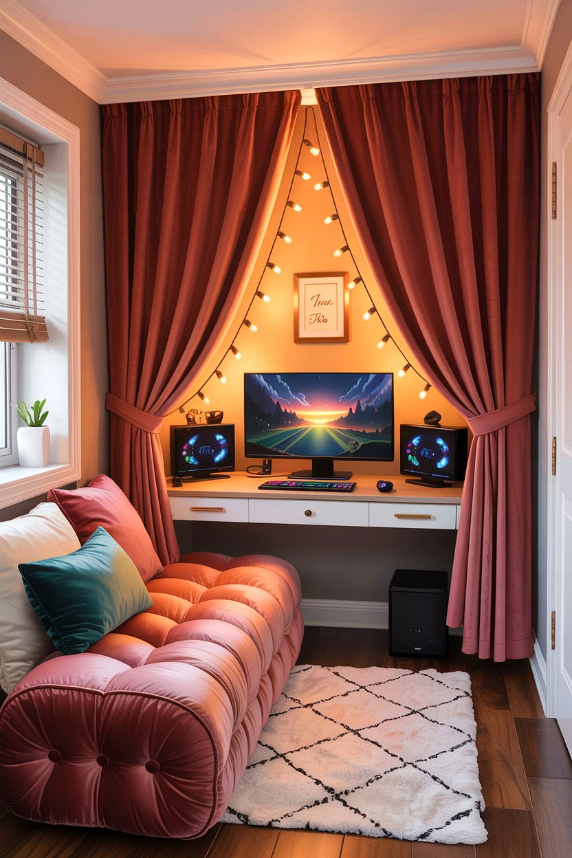 Cozy Gaming Nook Bedroom - 30 gaming bedroom ideas