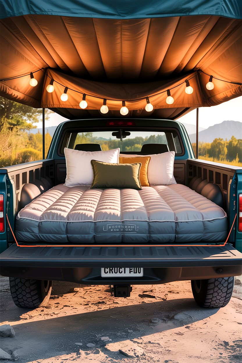 Cozy Truck Bed - 30 camping bedroom ideas