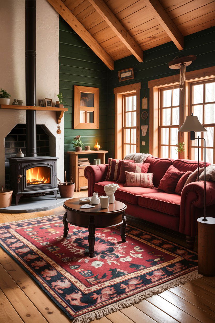Cozy cabin living room - 30 forest living room ideas