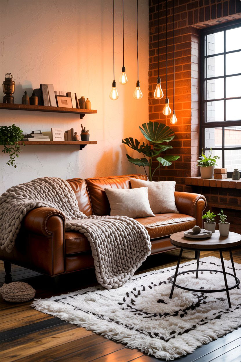 Cozy industrial living room - 30 industrial living room ideas