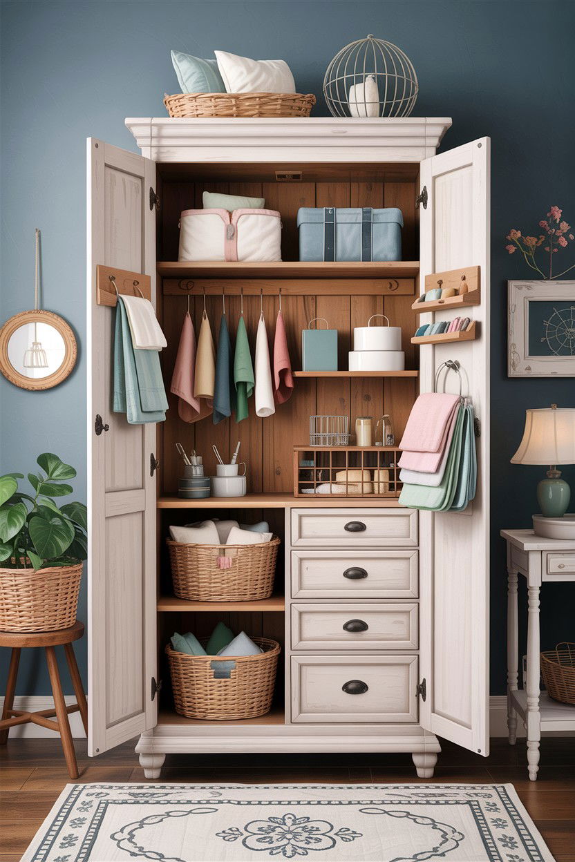 Craft armoire for bedroom - 30 bedroom craft corner ideas