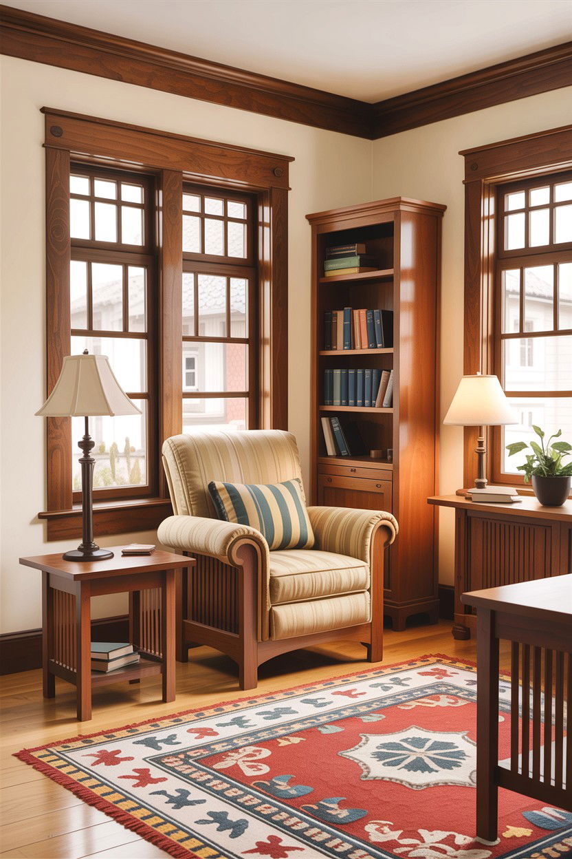 Craftsman Living Room With Morris Chair Nook - 30 living room Craftsman furniture ideas