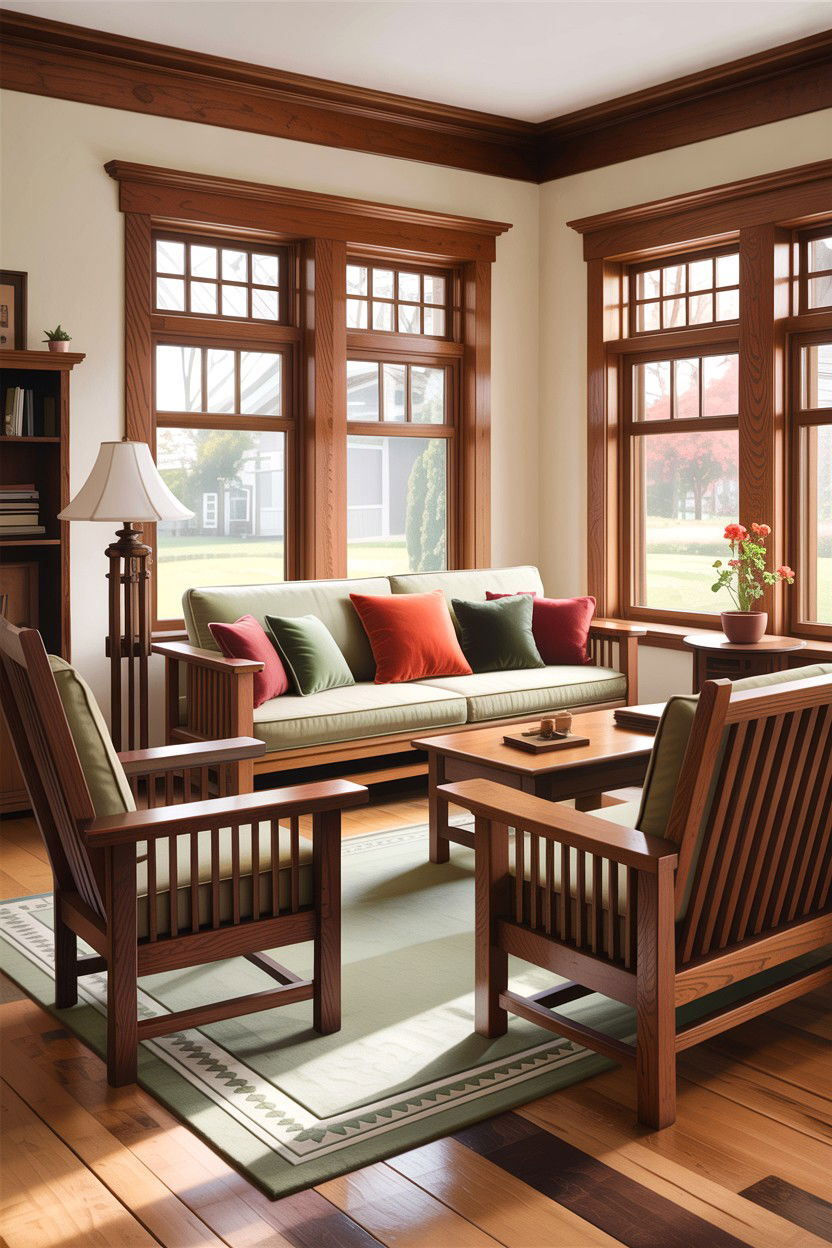 Craftsman Living Room With Stickley Style Furniture - 30 living room Craftsman furniture ideas
