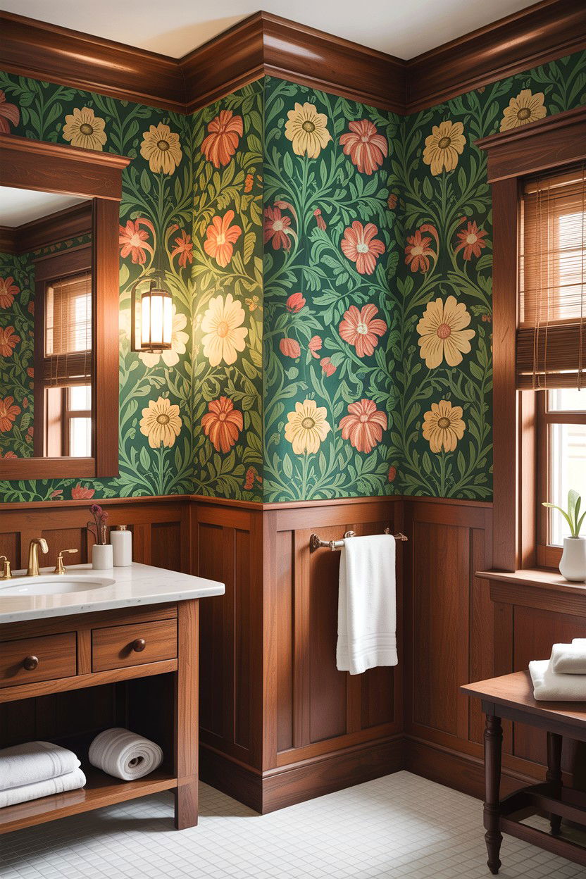 Craftsman bathroom wallpaper - 30 craftsman bathroom ideas